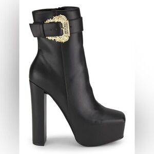 140MM Hurley Faux Leather Platform Boots